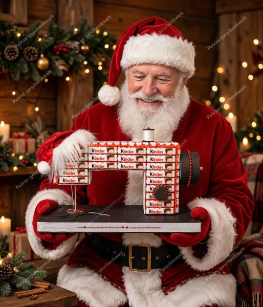 Schokoriegel Nähmaschine zu Weihnachten